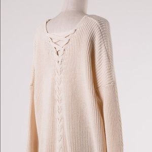 Rue 21 Light Pink Braided Back Sweater